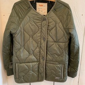 TNA quilted army green coat M